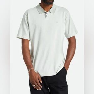 BRIXTON Classic Polo Short Sleeve Shirt Shield Herringbone Men's Size Medium